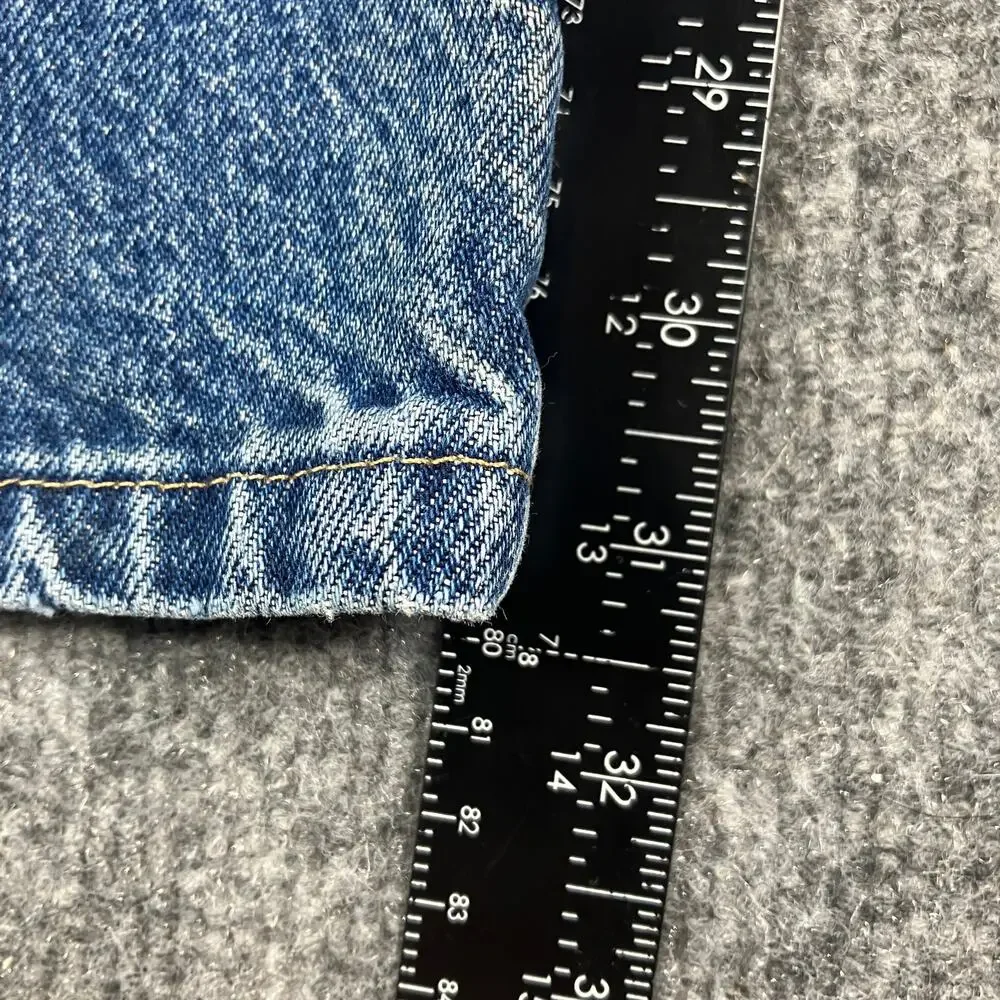 Wrangler Jeans Mens 38x32 Blue Regular‎ Fit Cotton Distressed Denim Whiskers